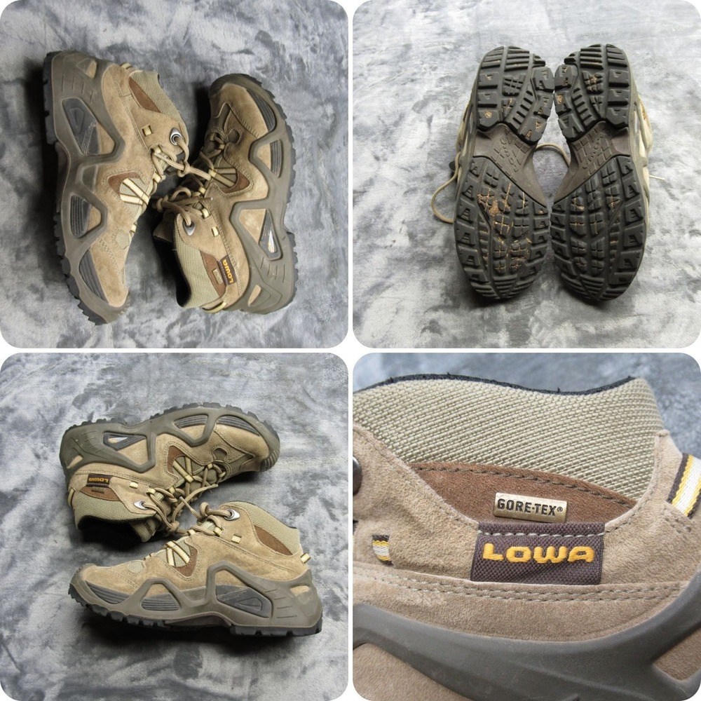Lowa Boots Women 8 Brown Bora GTX QC Gore-Tex Waterproof Hiking Rugged Mid Trail